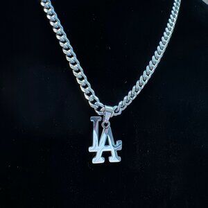 LA Dodgers Necklace - 5mm Cuban - 22" Chain - MLB - Baseball - Los Angeles
